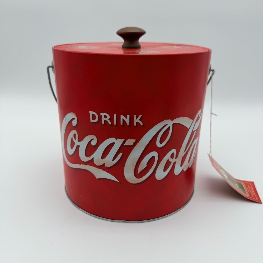 2003 Coca-Cola Galvanized Metal Insulated‎ Ice Bucket with Lid and Handle